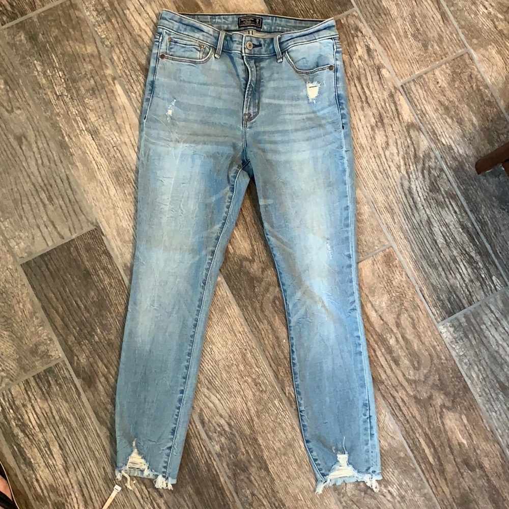 A&F mid rise super skinny ankle jeans